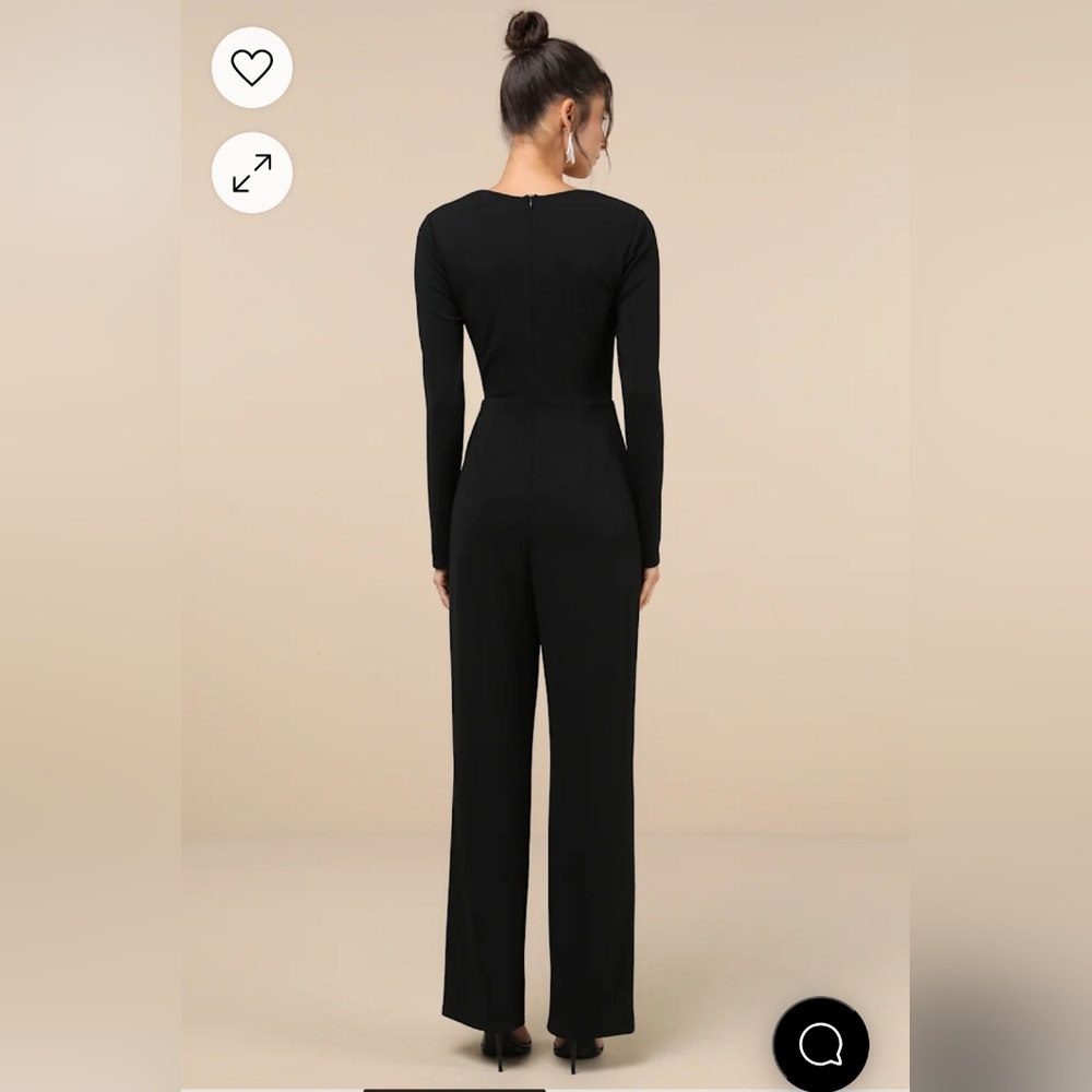 Lulus Black Long Sleeve Jumpsuit - Picture 3 of 6